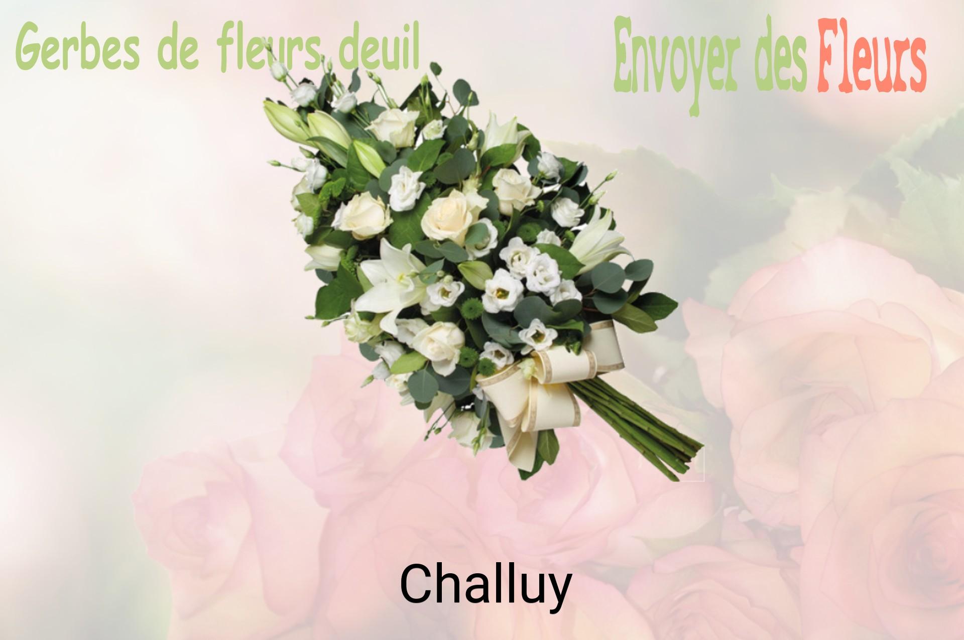 Gerbe de fleurs de deuil livrée à Challuy